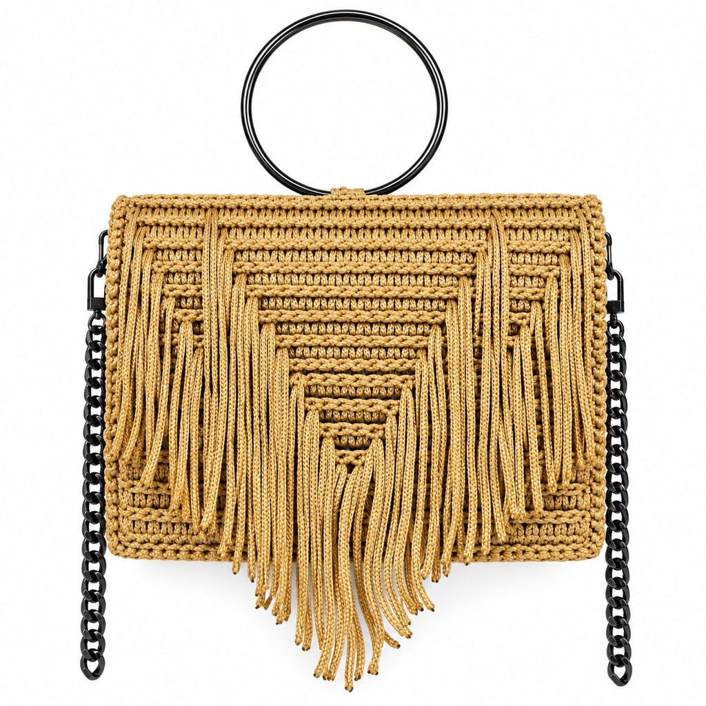 Handgefertigte Boho-Tasche aus Premium-Garn